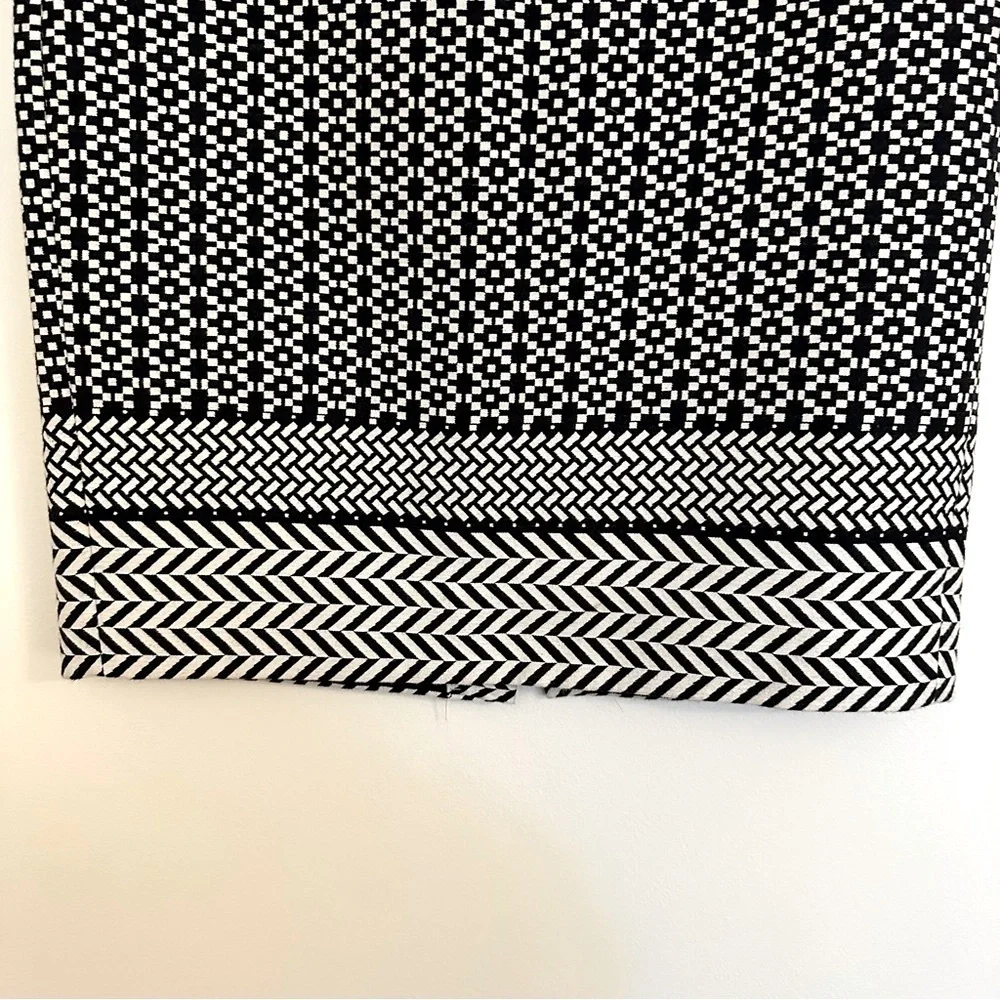 J. Crew Black and White Geometric Pattern Midi Skirt Size 4